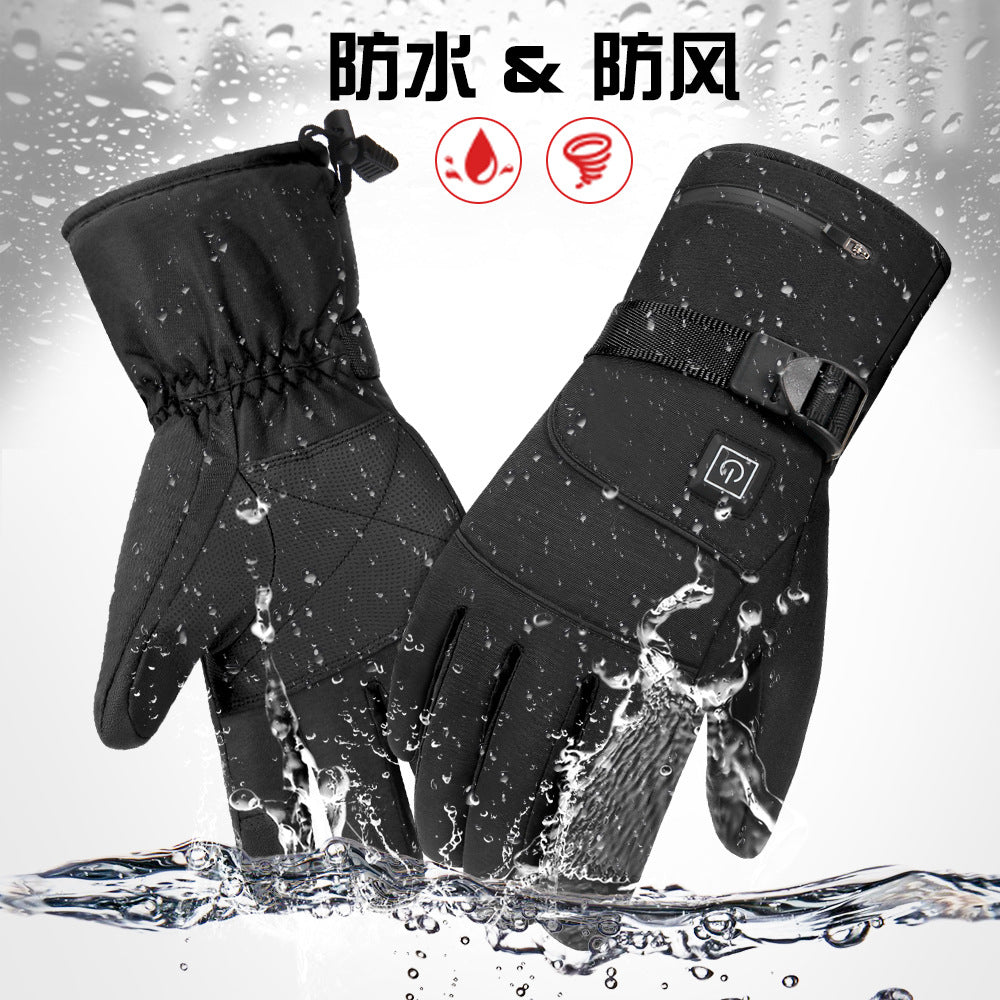 IRONRIDE heating gloves winter cold protection touch windproof waterproof warmth electric heating motorcycle riding gloves